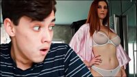 Young brunette loves to have all your cum on her glasses